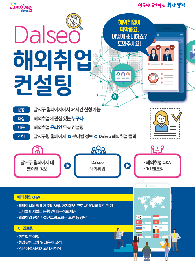 Dalseo 해외취업 온라인 컨설팅 신청자 모집 – 문경대학교 취창업지원센터 Dalseo 해외취업 온라인 컨설팅 신청자 모집
